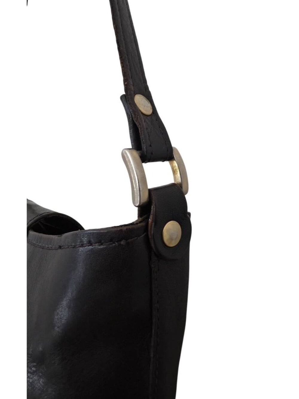 Vintage Sony Studios Wardrobe x Genuine Italian Leather Black Crossbody Bag - Picture 4 of 10